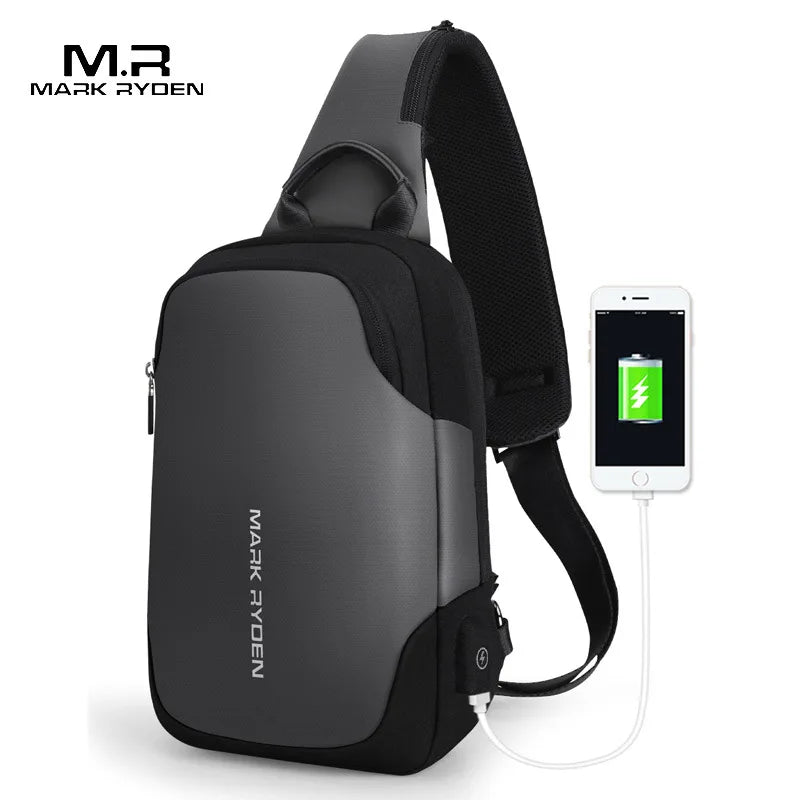 Mark Ryden Chest Bag Man Anti-thief Sling Bag Waterproof Men Crossbody Bag Fit 9.7 inch Ipad Fashion Shoulder Bag