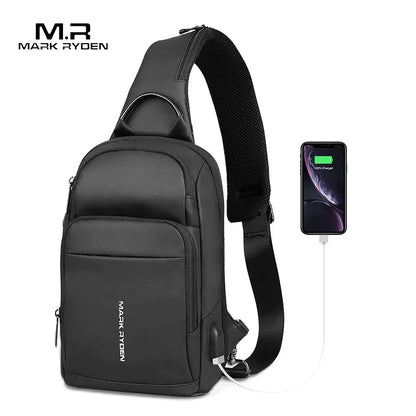 Mark Ryden Chest Bag Man Anti-thief Sling Bag Waterproof Men Crossbody Bag Fit 9.7 inch Ipad Fashion Shoulder Bag