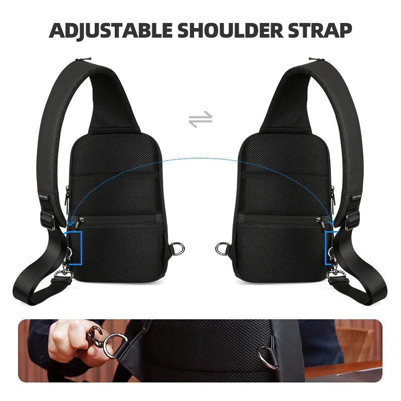 Mark Ryden Chest Bag Man Anti-thief Sling Bag Waterproof Men Crossbody Bag Fit 9.7 inch Ipad Fashion Shoulder Bag