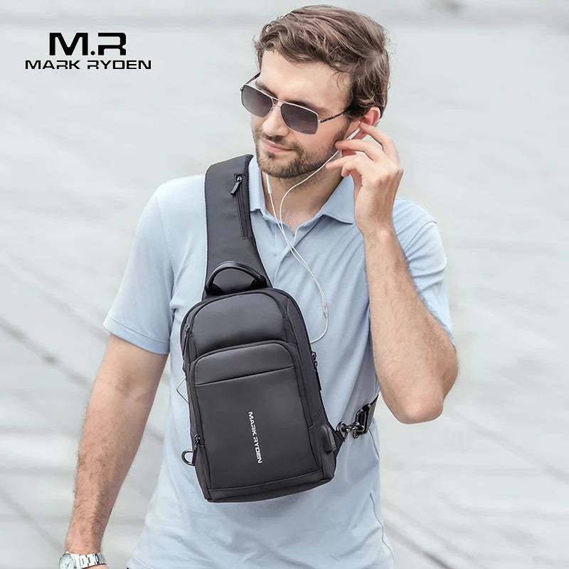 Mark Ryden Chest bag  Anti-thief Crossbody Bag Waterproof Men Sling Bag Fit 9.7 inch Ipad Fashion Shoulder Bag Messenger Bags