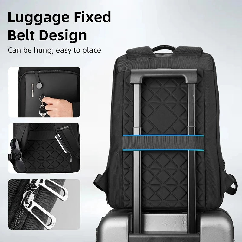 Mark Ryden Compartment travel bag black backpack Men Multifunctional Waterproof Backpack 15.6 inch Computer Pouch USB Interfa
