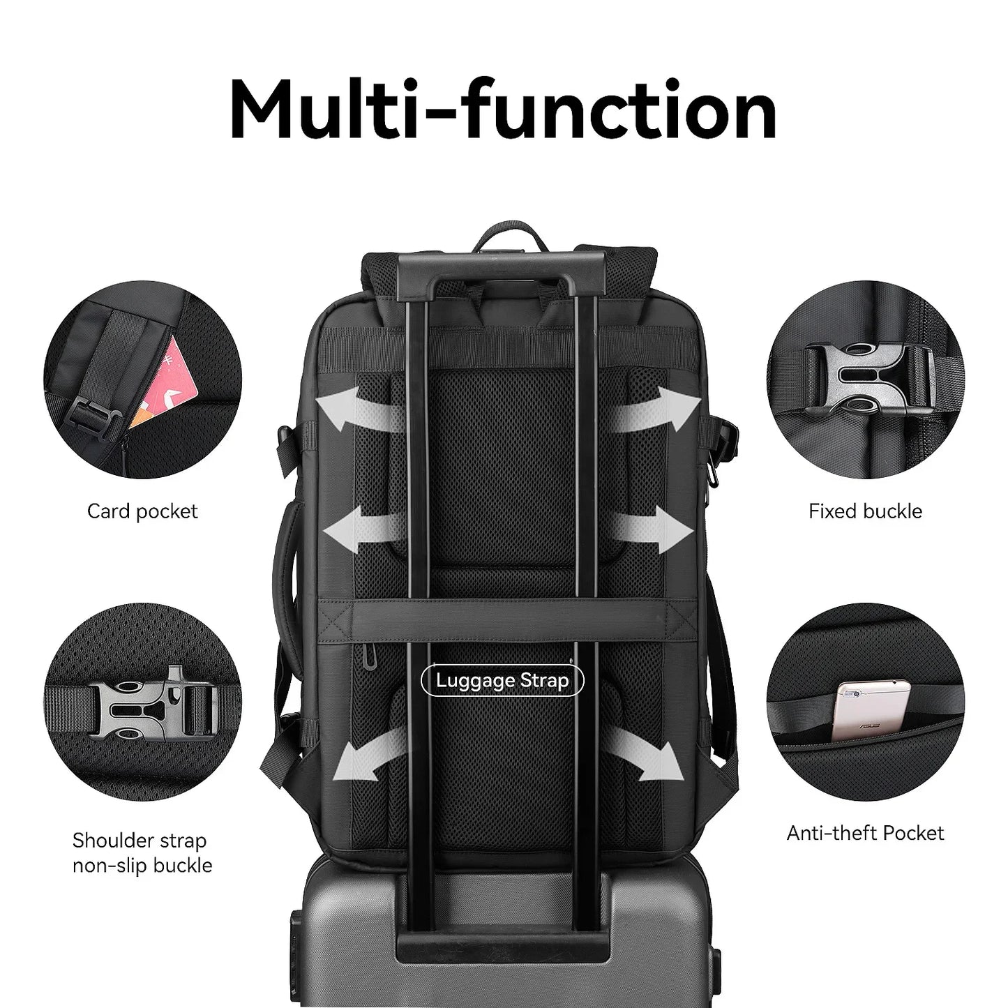 Mark Ryden Expandable Men Backpack Fits 17 inch Laptop USB Recharging Travel Male Bag Mochila
