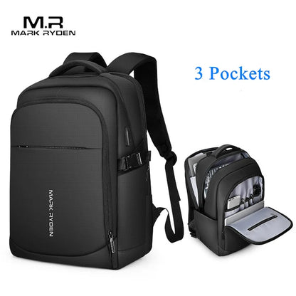 Mark Ryden Large Backpack Waterproof 15.6inch Laptop Multi-layer Pockets Bag Man USB Charging School Backpack Travel Mochilas