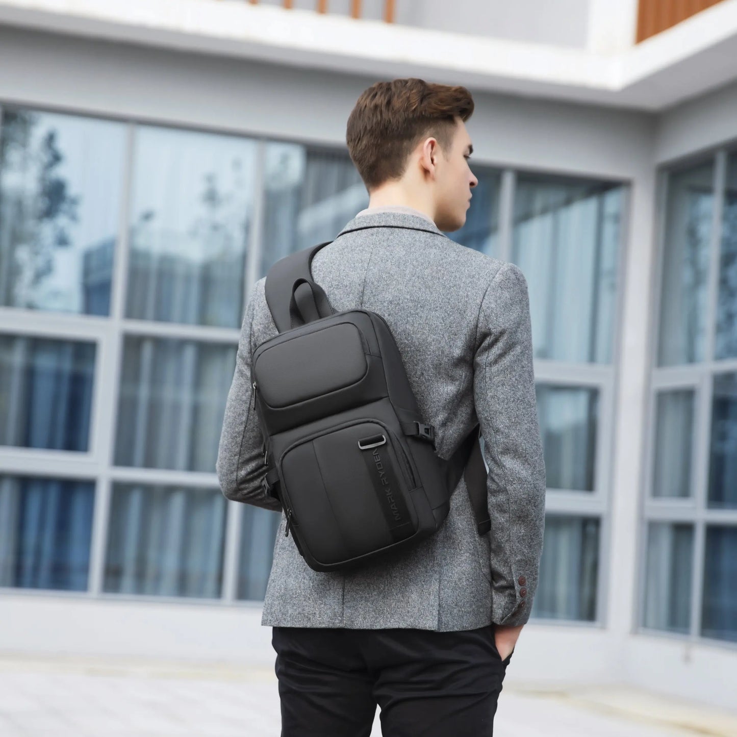 Mark Ryden MARK RYDEN Cross Shoulder Bag Man Fits 13.3 inch Laptop Shoulder Bag Husband Short Trip Chest Bag Pack