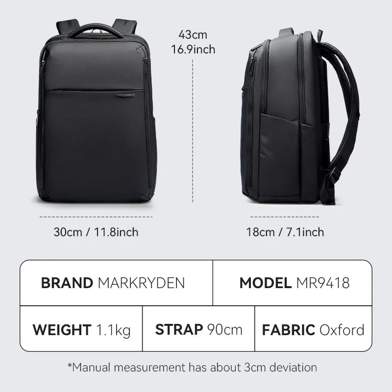 Mark Ryden Men Business Aesthetic Backpack School Expandable USB Bag Large Capacity 15.6 Laptop Waterproof Fashion Backpack