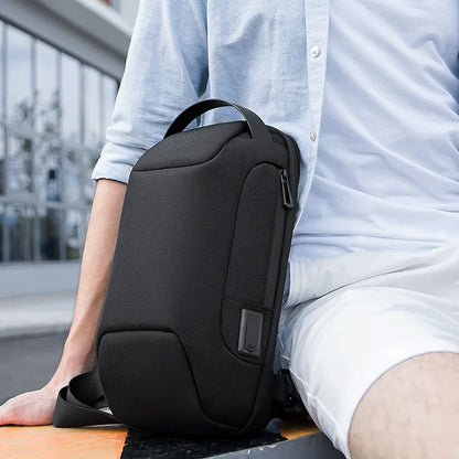 Mark Ryden Men's Waterproof USB Oxford Crossbody Bag Anti-theft Sling Multifunction Short Travel Messenger Chest Pack For Male