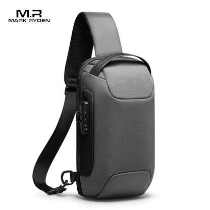 Mark Ryden Men's Waterproof USB Oxford Crossbody Bag Anti-theft Sling Multifunction Short Travel Messenger Chest Pack For Male