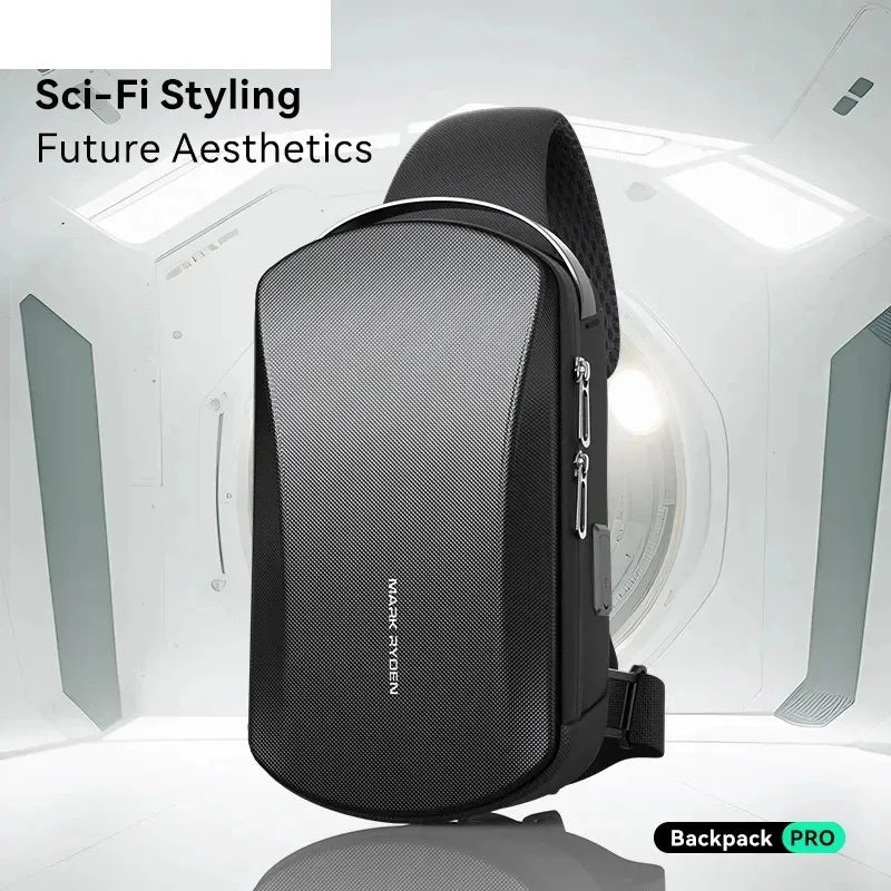 Mark Ryden Multifunction USB Crossbody Bag Shoulder Bag Man EVA Waterproof Travel Sling Messenger Pack