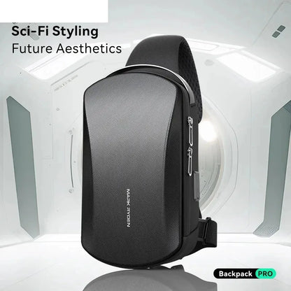 Mark Ryden Multifunction USB Crossbody Bag Shoulder Bag Man EVA Waterproof Travel Sling Messenger Pack