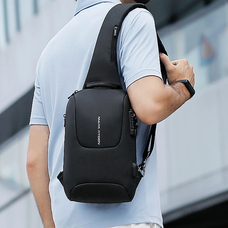 Mark Ryden Sling Bag  Anti-theft TSA Lock Crossbody Bag for Men Shoulder Messenger Bags Male Waterproof Short Trip  Pack