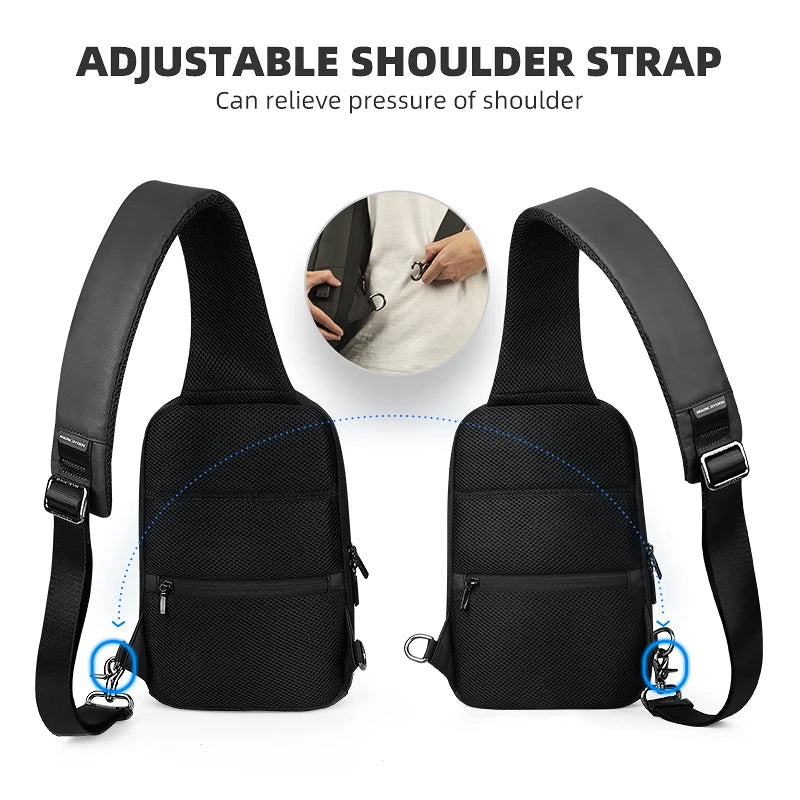 Mark Ryden Sling Bag  Anti-theft TSA Lock Crossbody Bag for Men Shoulder Messenger Bags Male Waterproof Short Trip  Pack