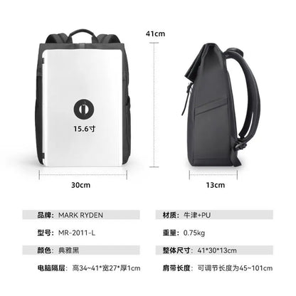 Mark Ryden Ultra Lightweight Men's Waterproof Backpack for 15.6 Inch Laptop Bag Male Business Backpack Men Casual Rucksack