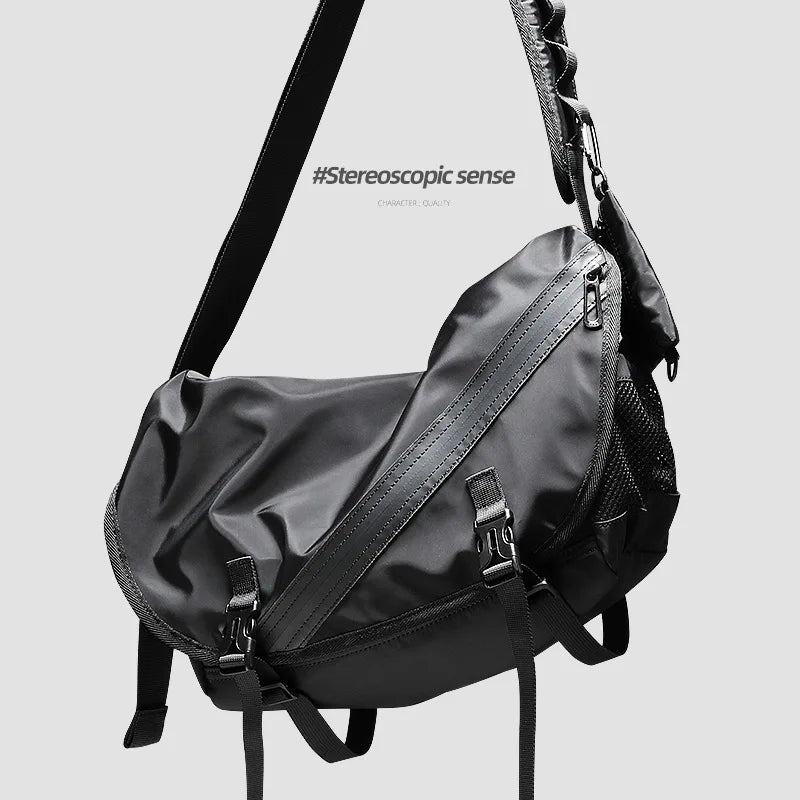 Mark Ryden Vintage Hip Hop Shoulder Bag Tactical Streetwear Multi Pockets Ribbons School Chest Cargo Crossbody Bag Men Women