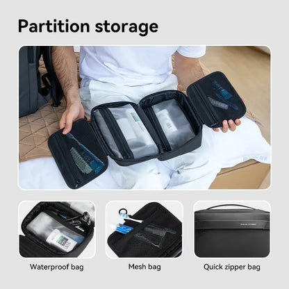 Mark Travel Toiletry Bag Men's Business Trip Gods Dry Wet Separation Fitness Bath Bag Waterproof Makeup Storage Bag Wash Bag