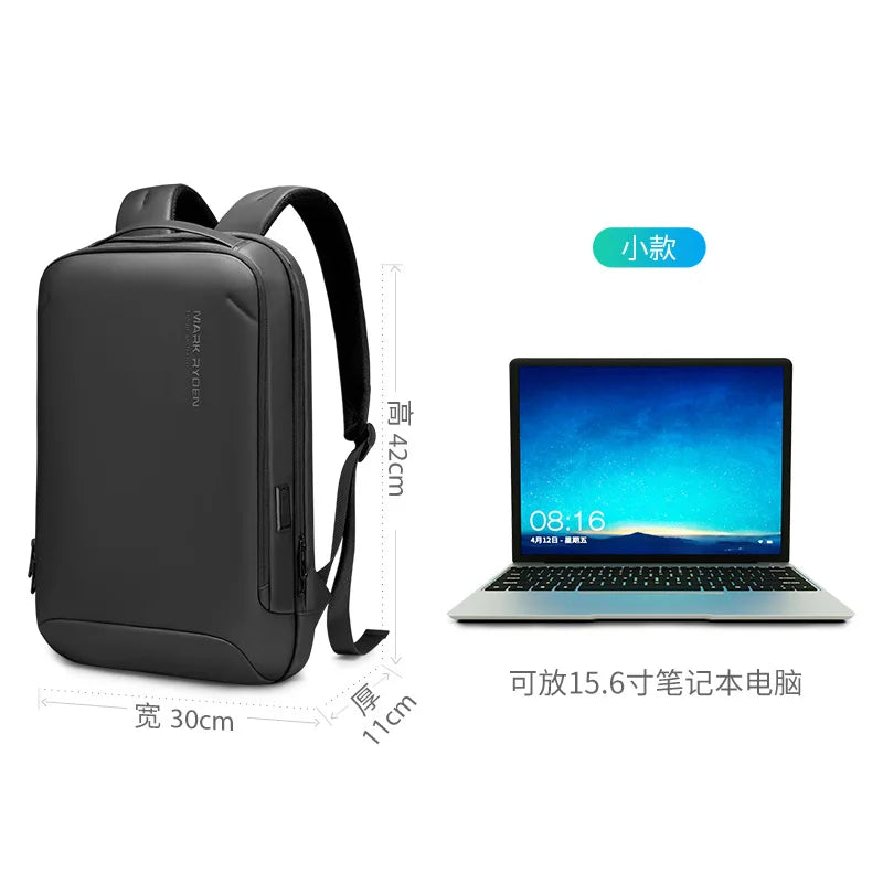Mark ryden backpack 15.6 Inch Men Leisure Large Capacity Business USB Charging Port Backpack Waterproof Computer Bag