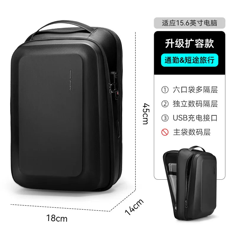Mark ryden backpack  Design Water-resistant Backpack Men USB Anti-theft Casual Bag 15.6'' Fashion Laptop Business Backpack