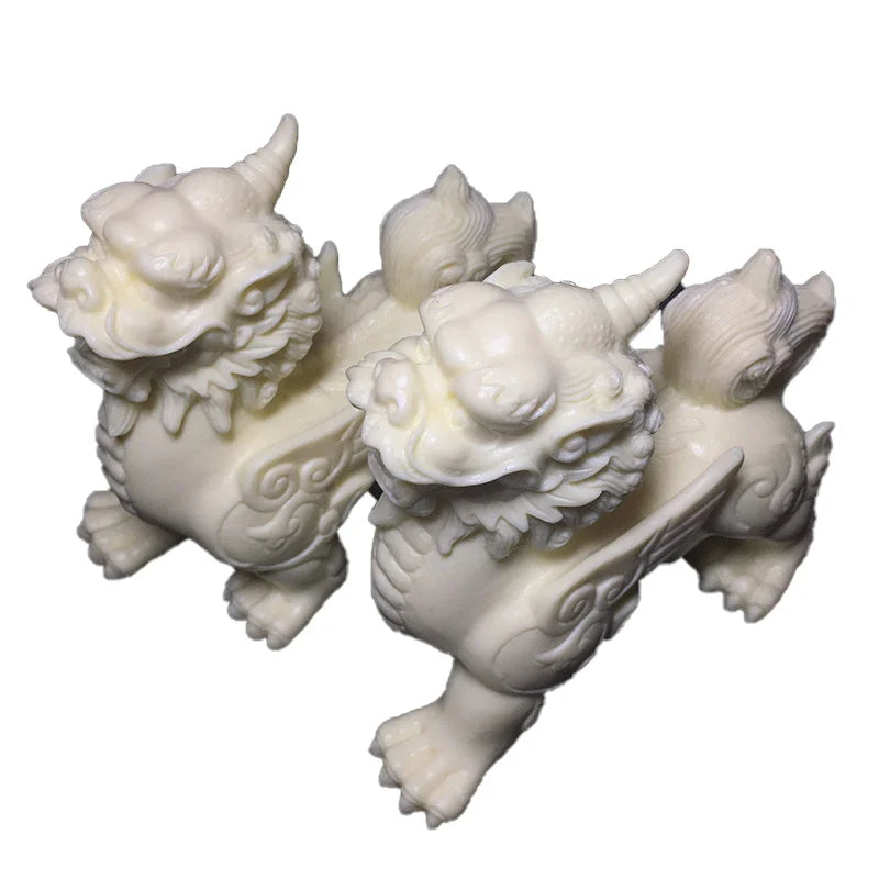 Mascot Kirin Decorative Statue Resin Art Sculpture Mythical Animals Home Room, Office Feng Shui Statue Free delivery A pair