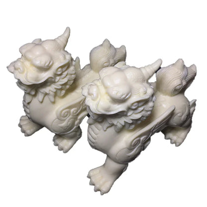 Mascot Kirin Decorative Statue Resin Art Sculpture Mythical Animals Home Room, Office Feng Shui Statue Free delivery A pair