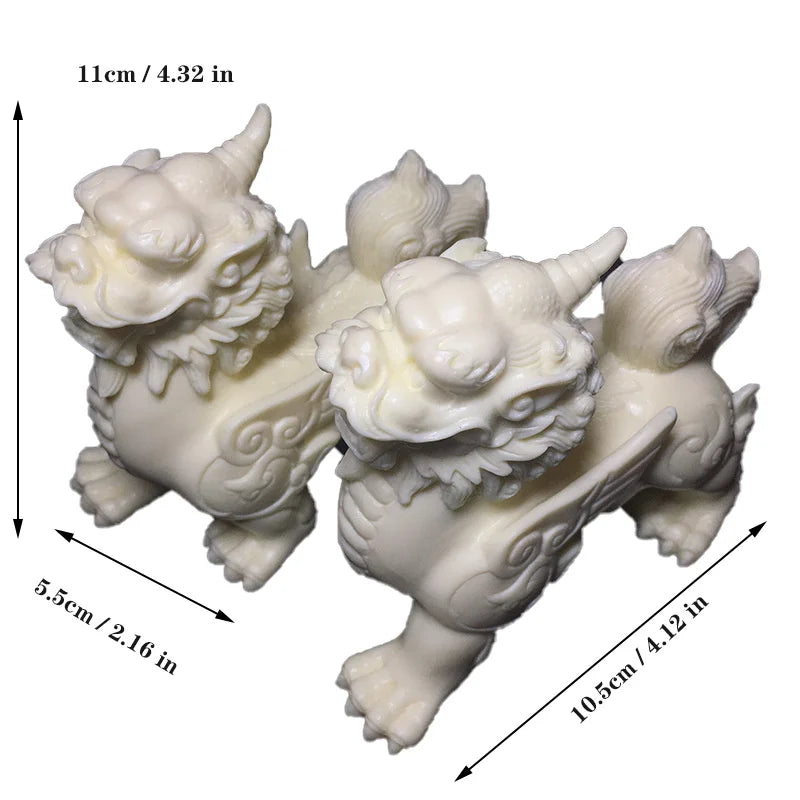 Mascot Kirin Decorative Statue Resin Art Sculpture Mythical Animals Home Room, Office Feng Shui Statue Free delivery A pair