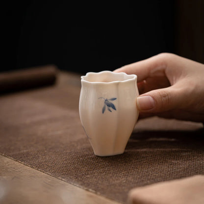 Master Cup Hand Painted Phalaenopsis Teacup Porcelain Kung Fu Tea Set Simple Tea Cup Single Cup Tea Cup Tea Drinking Cup
