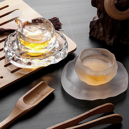 Master Cup New Japanese Style Glass First Snow Women's Tea Set Gradient Pink Hostess Teacup Drinkware Kitchen Dining Bar Home