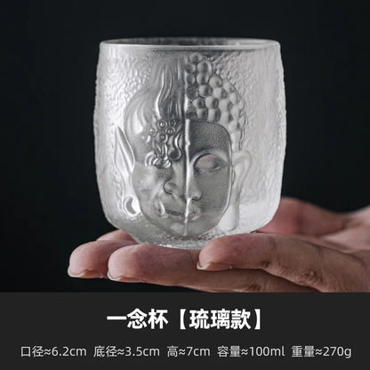 Master Cup Tea Set Luxury Crystal Glass Yinian Buddha Cup Jianzhan Household Cups Teaware Kitchen Dining Bar Home Garden