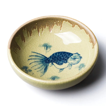 Master Hand Painted Golden Fish Pottery Cups Tea Cup Set Teaware Lotus Hat Bowl For Tea Ceremony Coffee Mugs