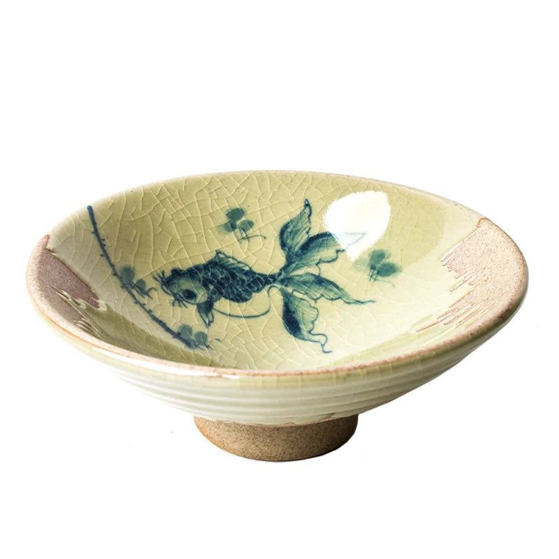 Master Hand Painted Golden Fish Pottery Cups Tea Cup Set Teaware Lotus Hat Bowl For Tea Ceremony Coffee Mugs