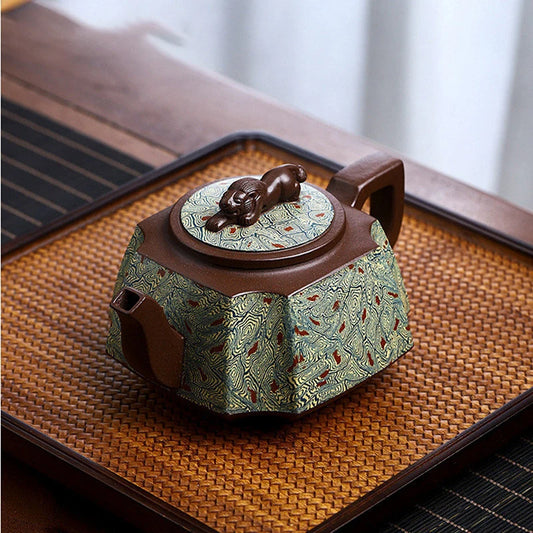 Master Handmade Boutique Teapot Yixing Purple Clay Tea Pot Chinese Filter Beauty Kettle Authentic Raw Ore Zisha Tea Set 430ml