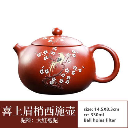 Master Handmade Xishi Tea Pot Chinese Yixing Purple Clay Teapot Boutique Dahongpao Filter Beauty Kettle Household Zisha Teaware