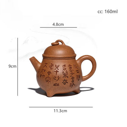 Master Handmade Yixing Purple Clay TeapotSection Mud Beauty Pot Raw Ore Zisha Tea Infuser Handpainted Teaware 160ml