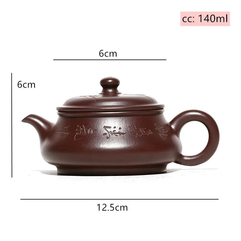 Master Handmade Zisha Teapot Authentic Yixing Purple Clay Tea Pot Raw Ore Zhu Mud Tea Maker Chinese Tea Set Supplies 140ml