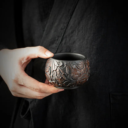 Master Make Hand Pressed High-grade Ceramic Tea Set Cup Purple Pottery Kung Fu Tea Cup Ceramic Tea Set Kitchen RestaurantBarHome
