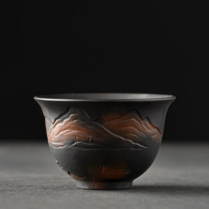 Master Make Hand Pressed High-grade Ceramic Tea Set Cup Purple Pottery Kung Fu Tea Cup Ceramic Tea Set Kitchen RestaurantBarHome