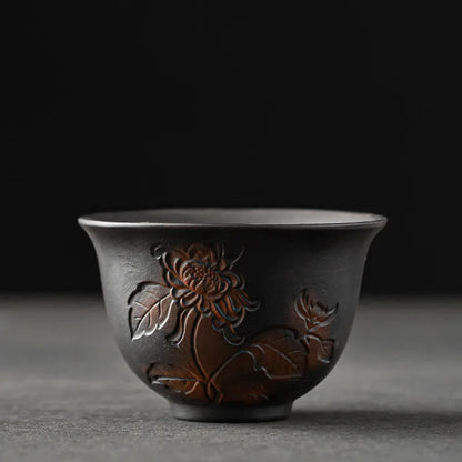 Master Make Hand Pressed High-grade Ceramic Tea Set Cup Purple Pottery Kung Fu Tea Cup Ceramic Tea Set Kitchen RestaurantBarHome