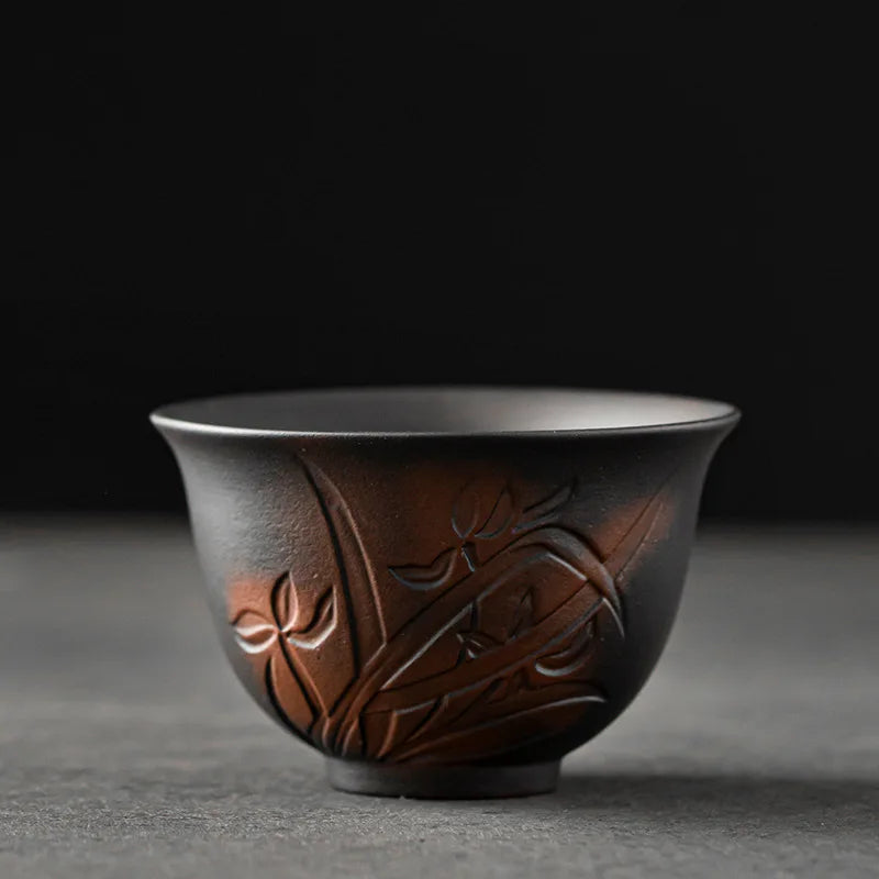 Master Make Hand Pressed High-grade Ceramic Tea Set Cup Purple Pottery Kung Fu Tea Cup Ceramic Tea Set Kitchen RestaurantBarHome
