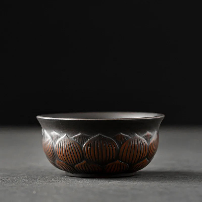 Master Make Hand Pressed High-grade Ceramic Tea Set Cup Purple Pottery Kung Fu Tea Cup Ceramic Tea Set Kitchen RestaurantBarHome