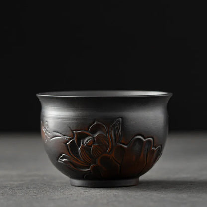 Master Make Hand Pressed High-grade Ceramic Tea Set Cup Purple Pottery Kung Fu Tea Cup Ceramic Tea Set Kitchen RestaurantBarHome