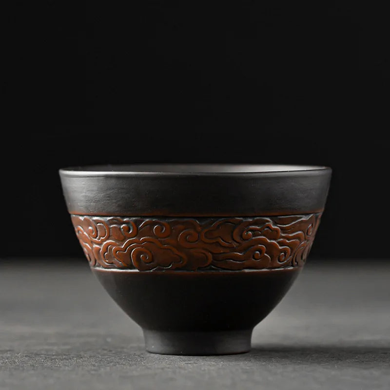 Master Make Hand Pressed High-grade Ceramic Tea Set Cup Purple Pottery Kung Fu Tea Cup Ceramic Tea Set Kitchen RestaurantBarHome