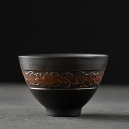 Master Make Hand Pressed High-grade Ceramic Tea Set Cup Purple Pottery Kung Fu Tea Cup Ceramic Tea Set Kitchen RestaurantBarHome