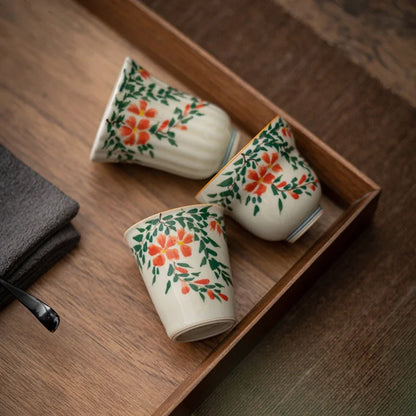 Master Underglaze Color Single Cup Drinking Tea Hand Drawn Teacup Kung Fu Set Ceramic Japanese Retro Style Household Cups Dining