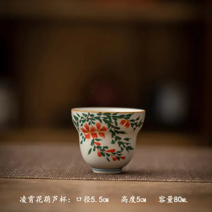 Master Underglaze Color Single Cup Drinking Tea Hand Drawn Teacup Kung Fu Set Ceramic Japanese Retro Style Household Cups Dining