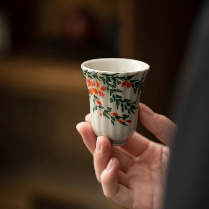 Master Underglaze Color Single Cup Drinking Tea Hand Drawn Teacup Kung Fu Set Ceramic Japanese Retro Style Household Cups Dining