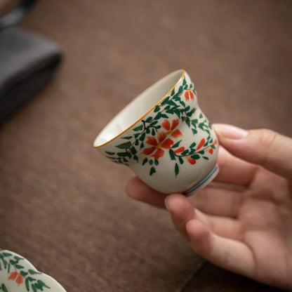 Master Underglaze Color Single Cup Drinking Tea Hand Drawn Teacup Kung Fu Set Ceramic Japanese Retro Style Household Cups Dining