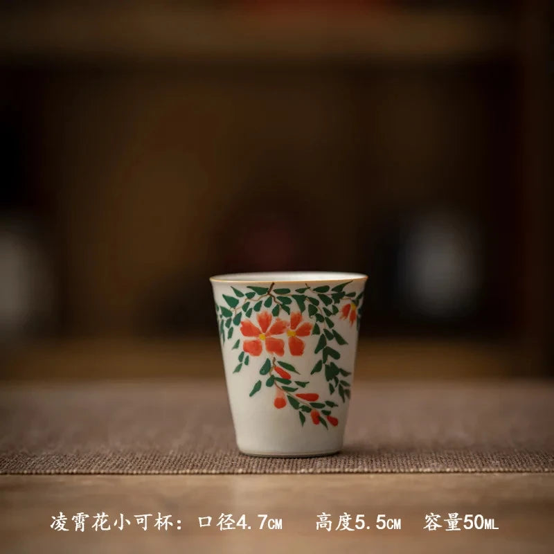 Master Underglaze Color Single Cup Drinking Tea Hand Drawn Teacup Kung Fu Set Ceramic Japanese Retro Style Household Cups Dining