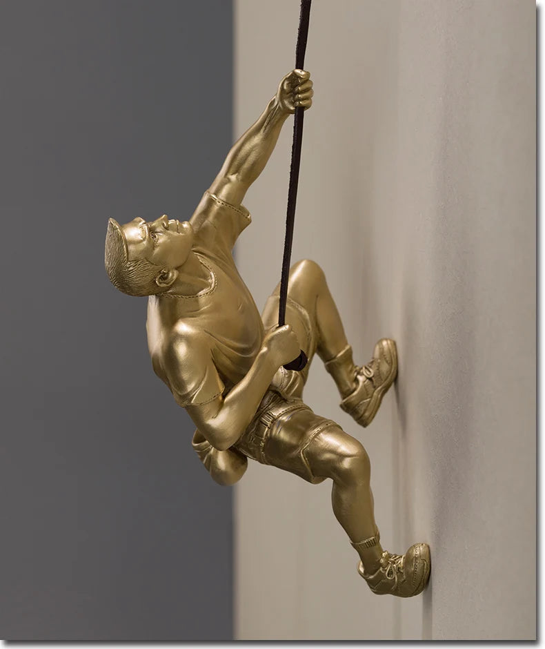 Master engraver Limited Edition TOP Copper Carving Art # home company BAR CLUB WALL Extreme SPORT Rock Climbing ART Sculpture
