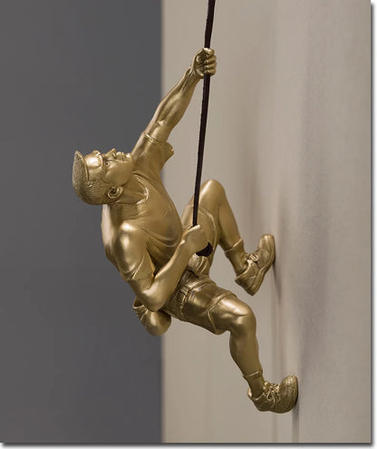 Master engraver Limited Edition TOP Copper Carving Art # home company BAR CLUB WALL Extreme SPORT Rock Climbing ART Sculpture