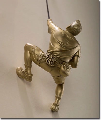 Master engraver Limited Edition TOP Copper Carving Art # home company BAR CLUB WALL Extreme SPORT Rock Climbing ART Sculpture