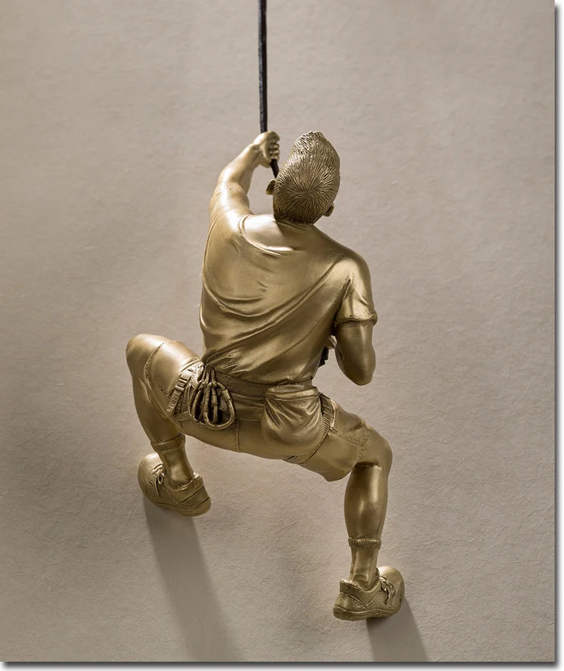 Master engraver Limited Edition TOP Copper Carving Art # home company BAR CLUB WALL Extreme SPORT Rock Climbing ART Sculpture
