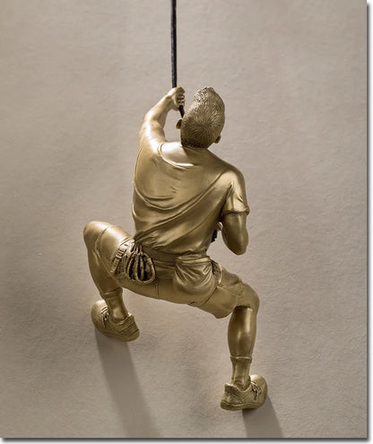 Master engraver Limited Edition TOP Copper Carving Art # home company BAR CLUB WALL Extreme SPORT Rock Climbing ART Sculpture